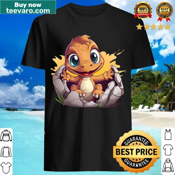 Cute t-shirt for kids featuring a baby dinosaur design