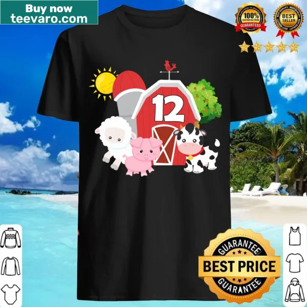Illustration of barnyard animals for a birthday t-shirt