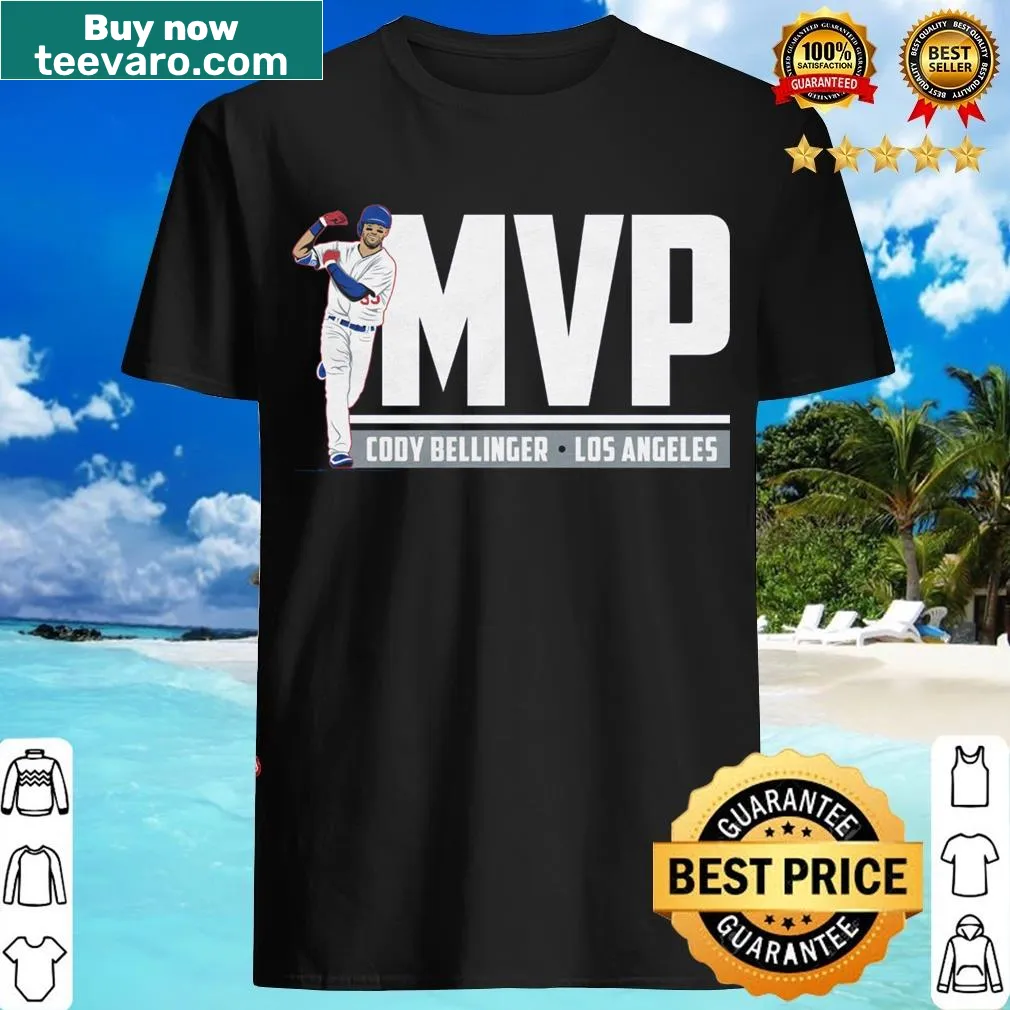 Cody Bellinger MVP t-shirt with bold lettering — on a men's t-shirt