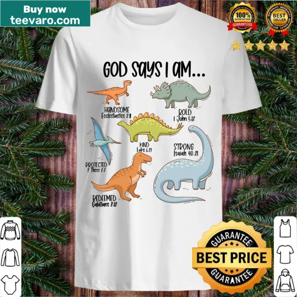 Vintage dinosaur graphic with funny Christian message for kids