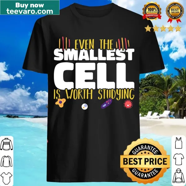 Thoughtful typography on microbiology t-shirt about cells