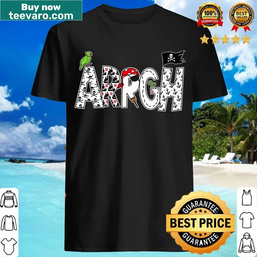 Illustration of pirate-themed design on a playful T-shirt — on a men's t-shirt