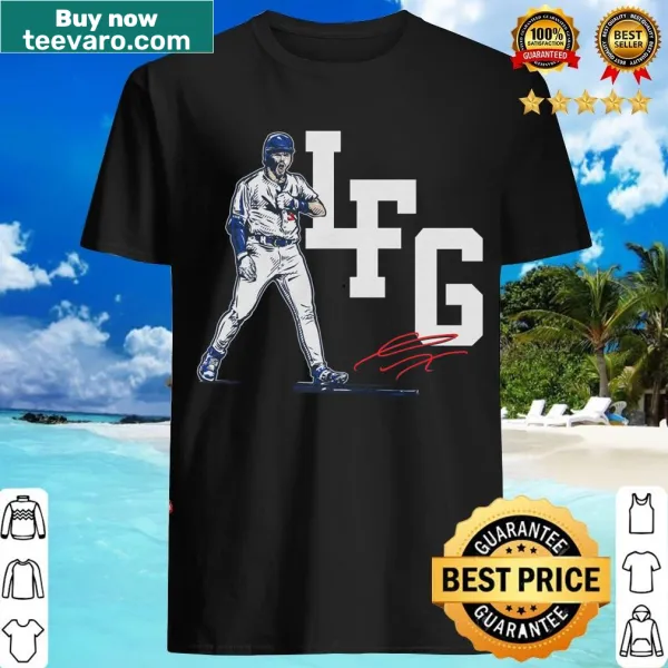 Typography T-shirt featuring 'Lfg' slogan supporting Gavin Lux