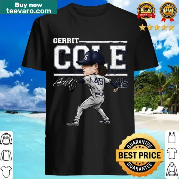 Cartoon style T-shirt featuring Gerrit Cole and New York Y logo