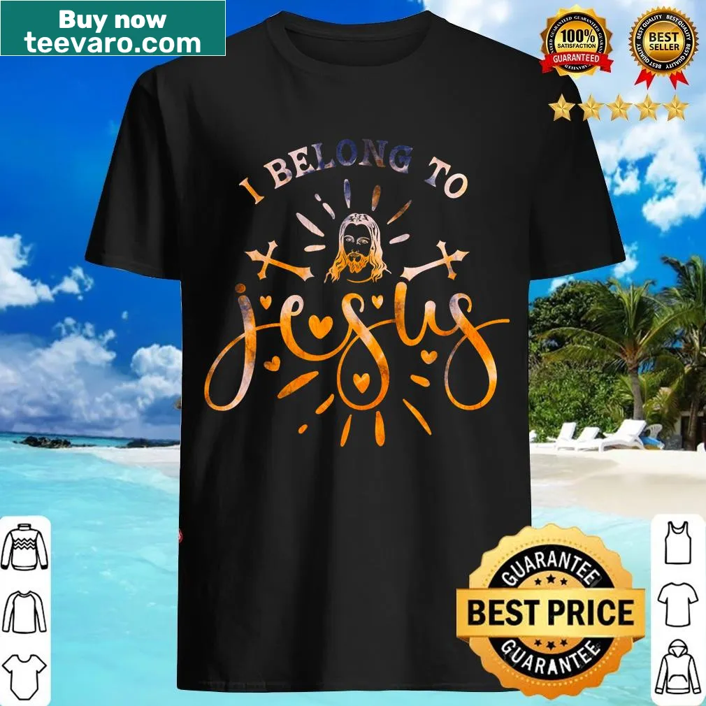 Christian t-shirt with 'I Belong To Jesus' text prominently displayed — on a men's t-shirt