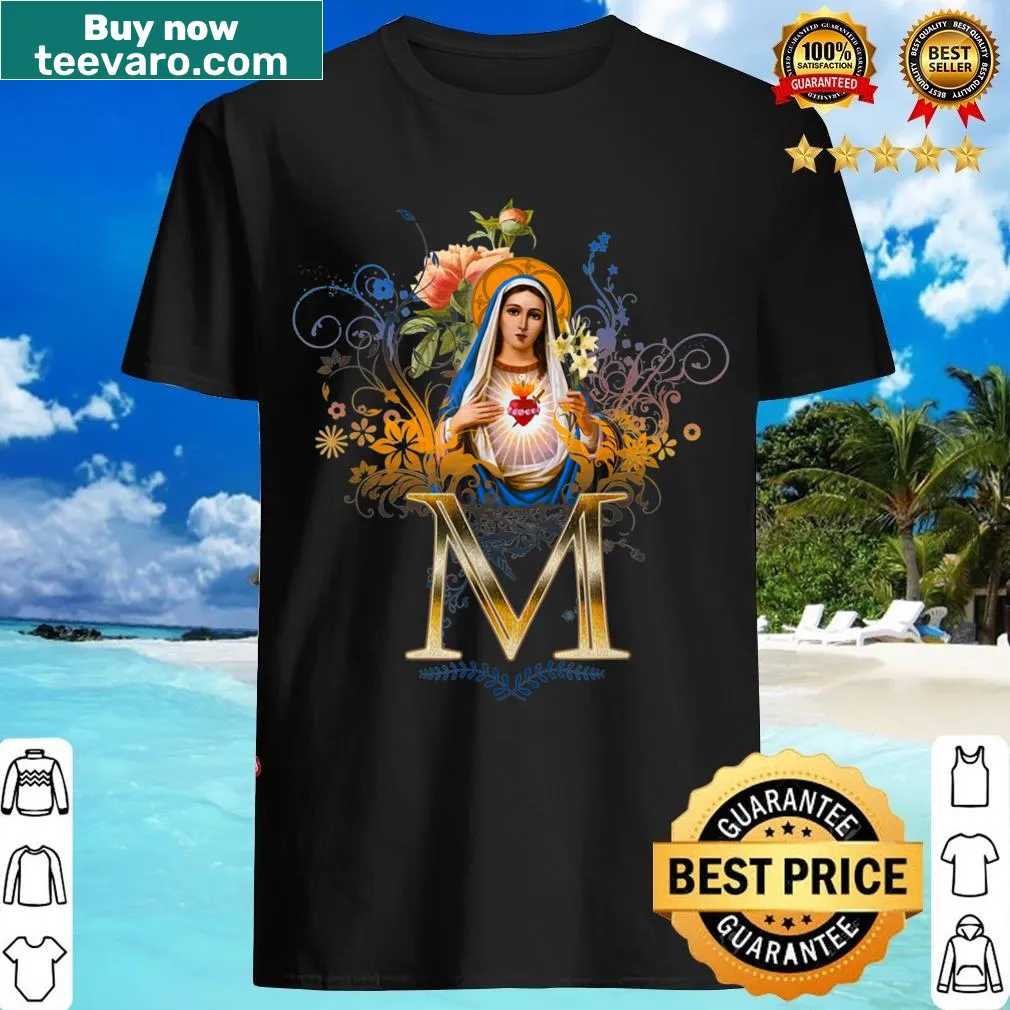 Illustration of the Immaculate Heart of Mary on a T-shirt — on a men's t-shirt