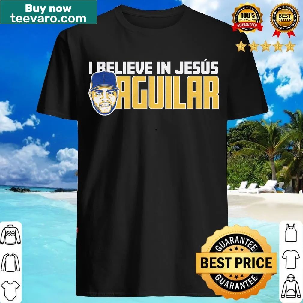 Typography t-shirt featuring 'Believe In Jesus' in clean design — on a men's t-shirt