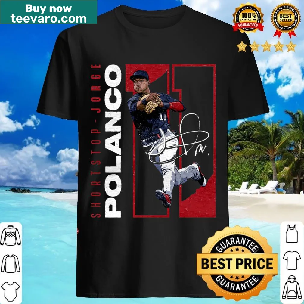 Vintage-style t-shirt featuring Jorge Polanco in action — on a men's t-shirt