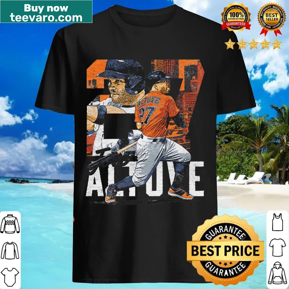 Illustrative tribute t-shirt for Jose Altuve — on a men's t-shirt