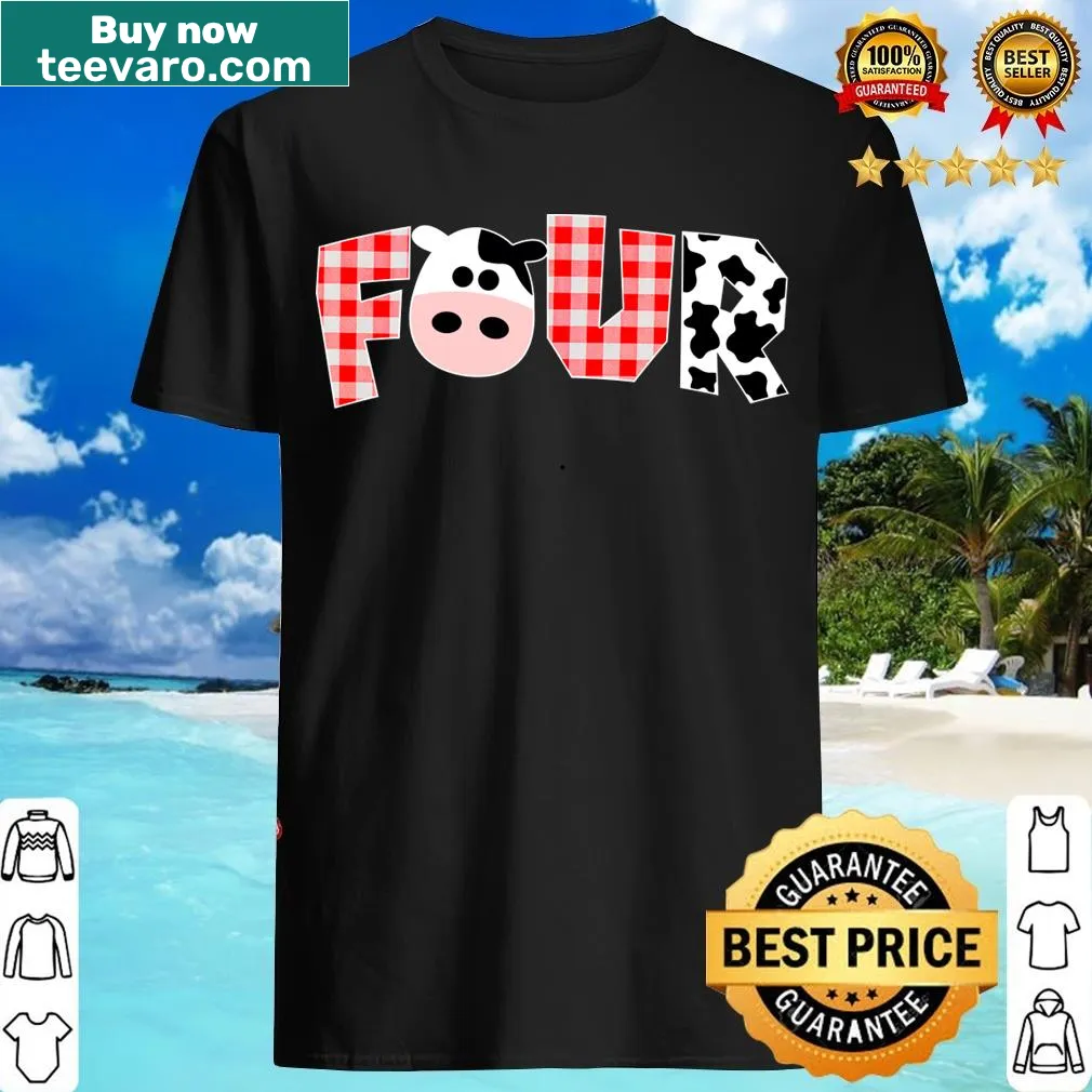 Cute farm theme T-shirt with whimsical animals and playful text — on a men's t-shirt