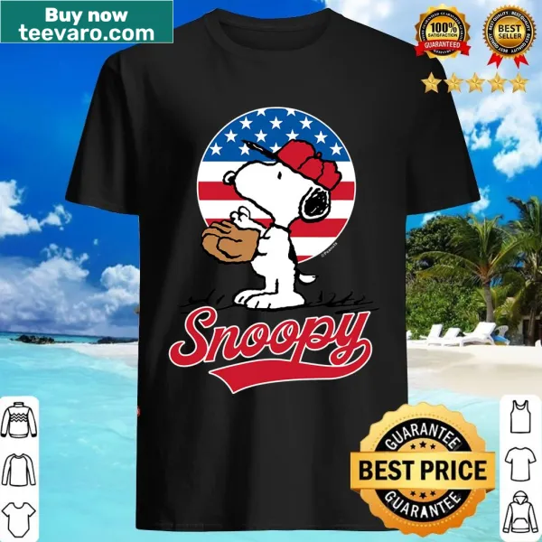 Snoopy in baseball gear illustration on a T-shirt