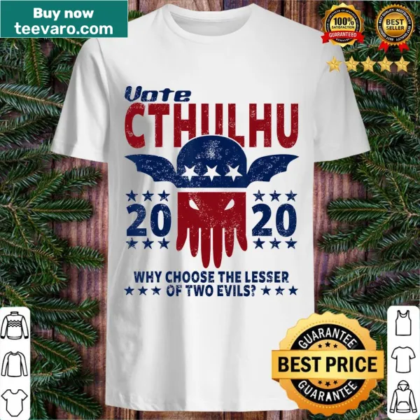 Cthulhu political graphic t-shirt for humor and fantasy lovers