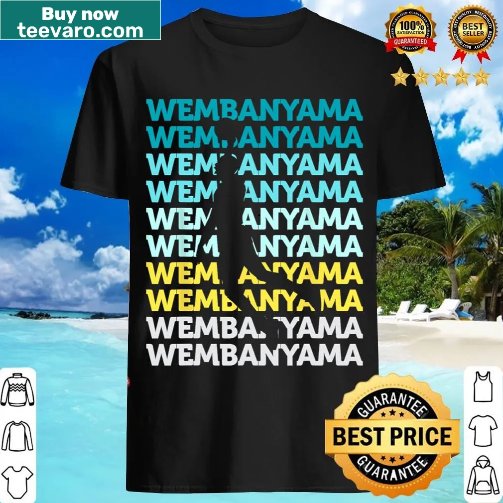 Fan t-shirt featuring Wembanyama basketball design — on a men's t-shirt