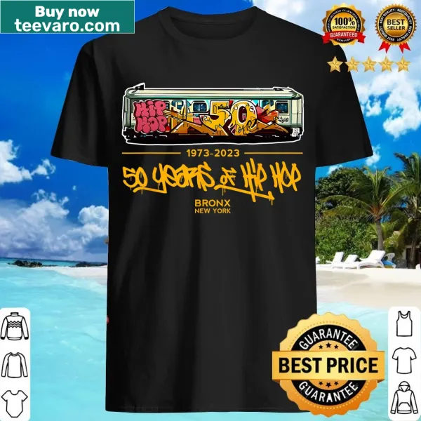 Retro subway graffiti T-shirt celebrating 50 years of hip hop