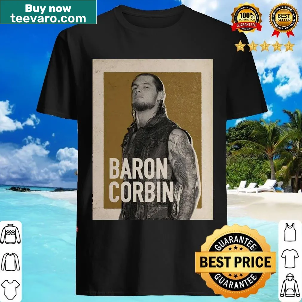 Vintage-style Baron Corbin t-shirt with nostalgic design. — on a men's t-shirt