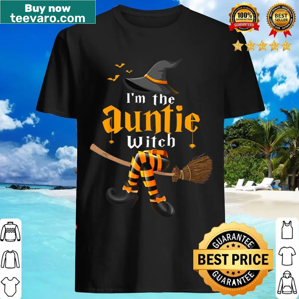 T-shirt with the phrase 'I'm The Auntie Witch' for Halloween. — on a men's t-shirt