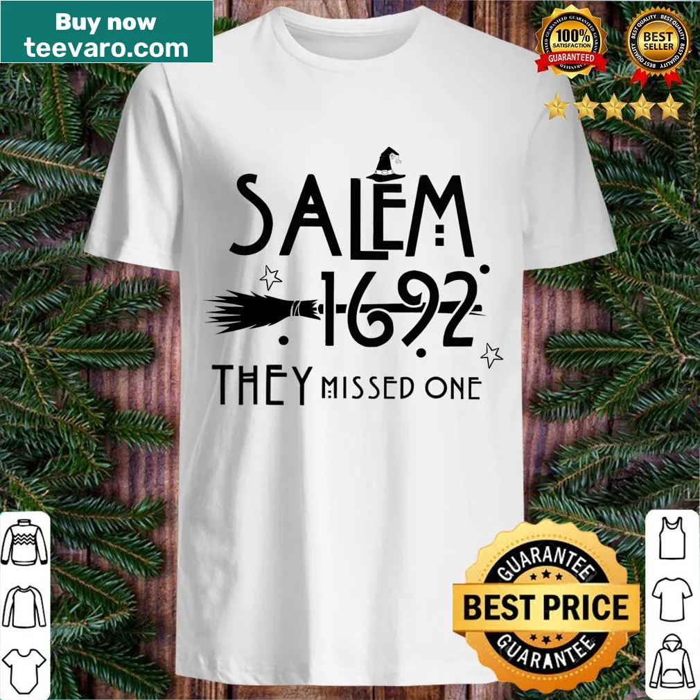 Funny Halloween T-shirt with witch-themed illustration and text — on a men's t-shirt