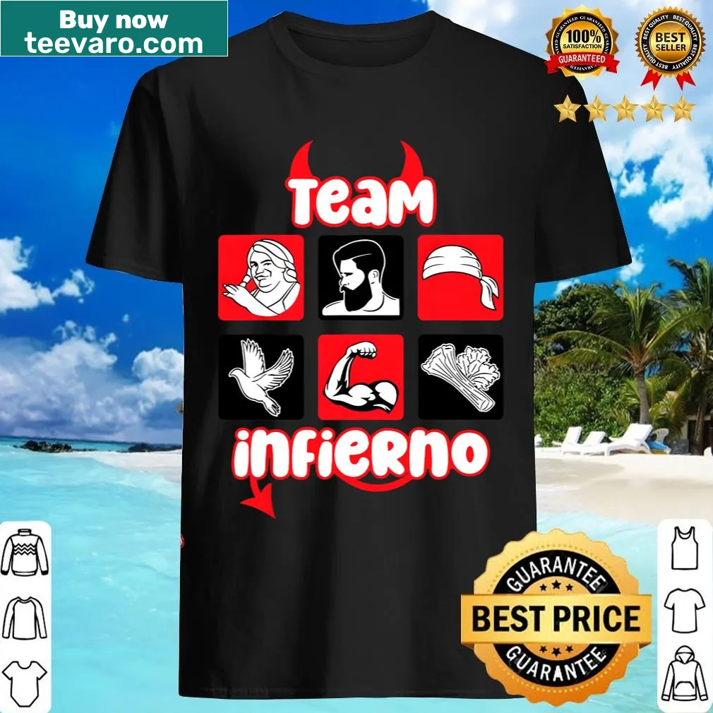 Bold Team Infierno text design on T-shirt — on a men's t-shirt