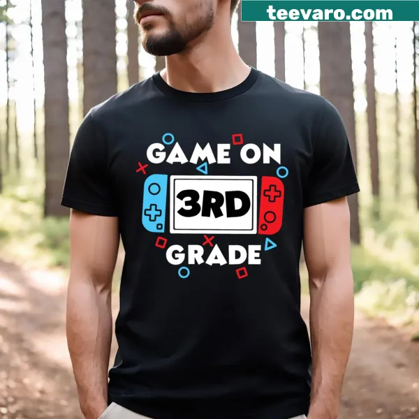 Funny gamer-themed graphic for third graders on a t-shirt