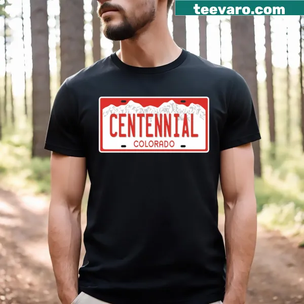 Colorado-themed T-shirt with a vintage license plate design