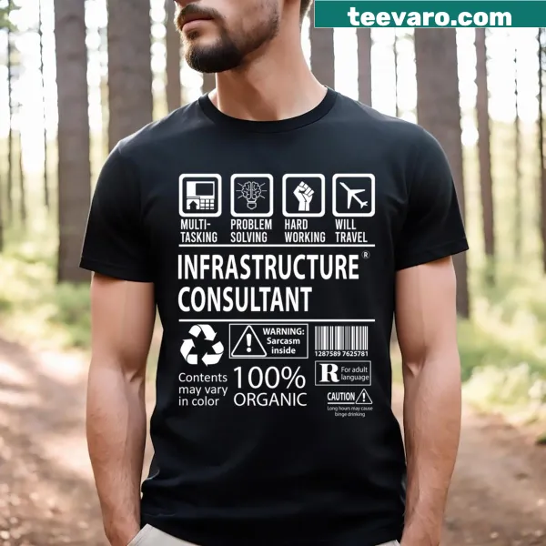 T-shirt with text 'Multitasking Essential' for infrastructure consultants