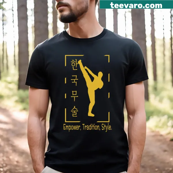 Empowering T-shirt showcasing Korean martial arts theme