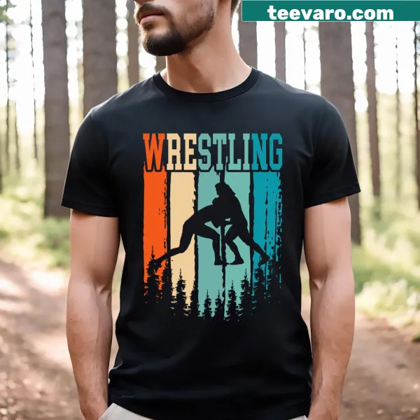 Retro wrestling-themed T-shirt with vintage design