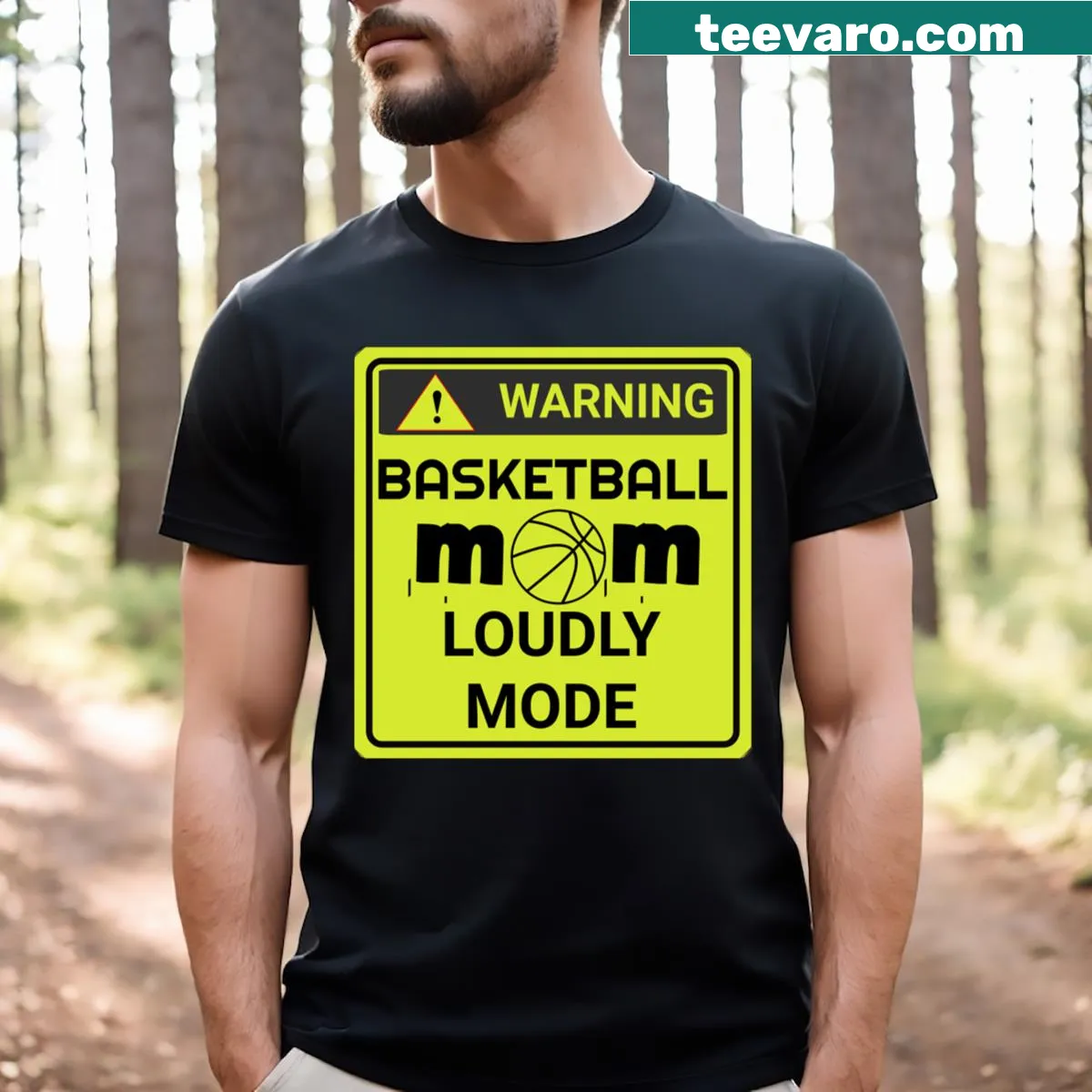 Bold typography Basketball Mom design on a T-shirt — on a men's t-shirt
