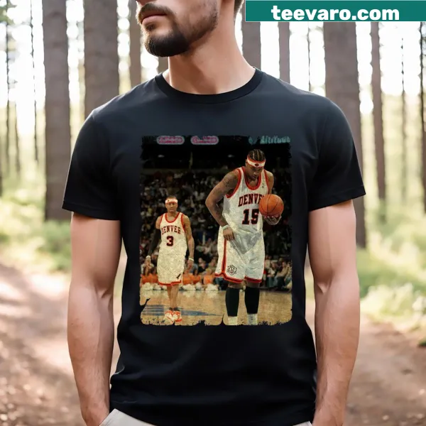 T-shirt featuring Carmelo Anthony and Allen Iverson in action