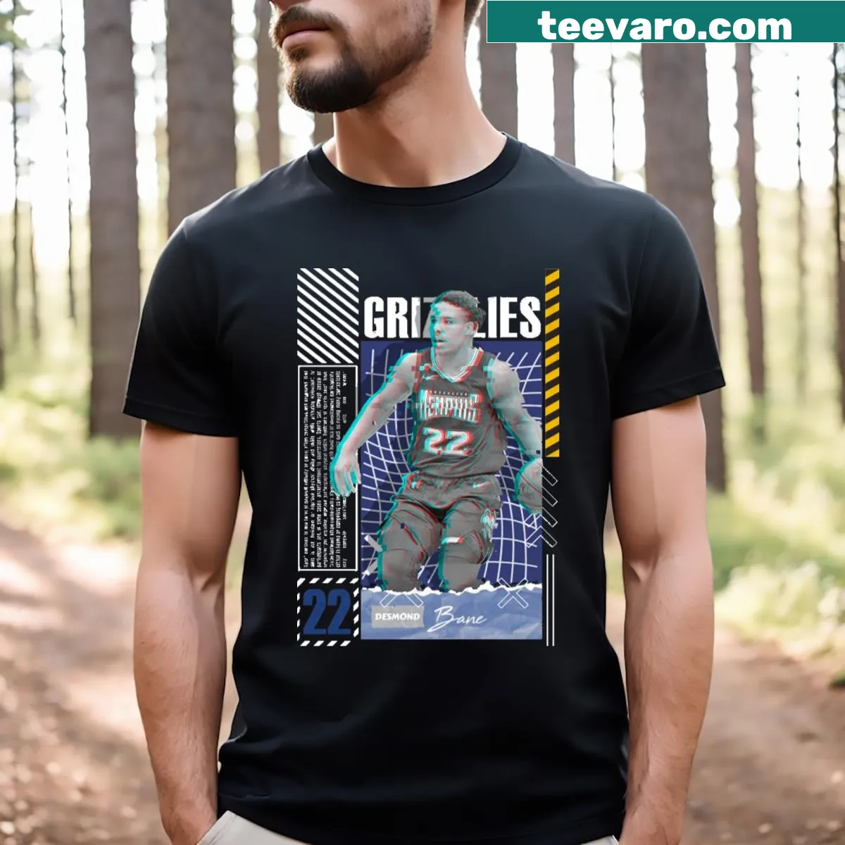 Desmond Bane basketball action graphic t-shirt — on a men's t-shirt
