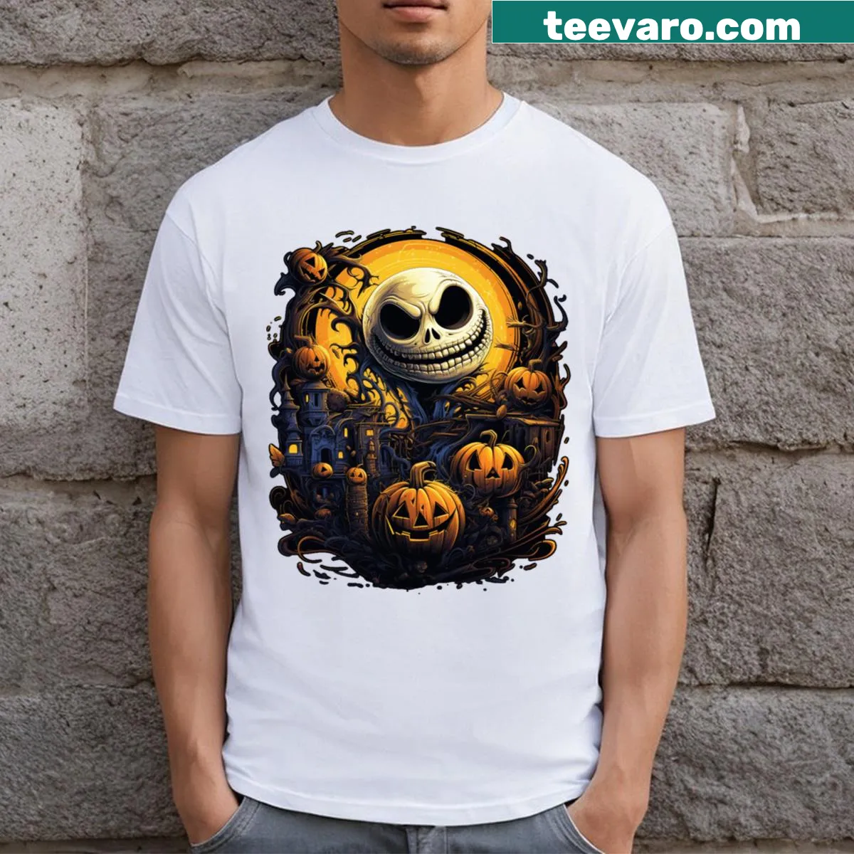 Cartoon villains Halloween t-shirt with playful design — on a men's t-shirt