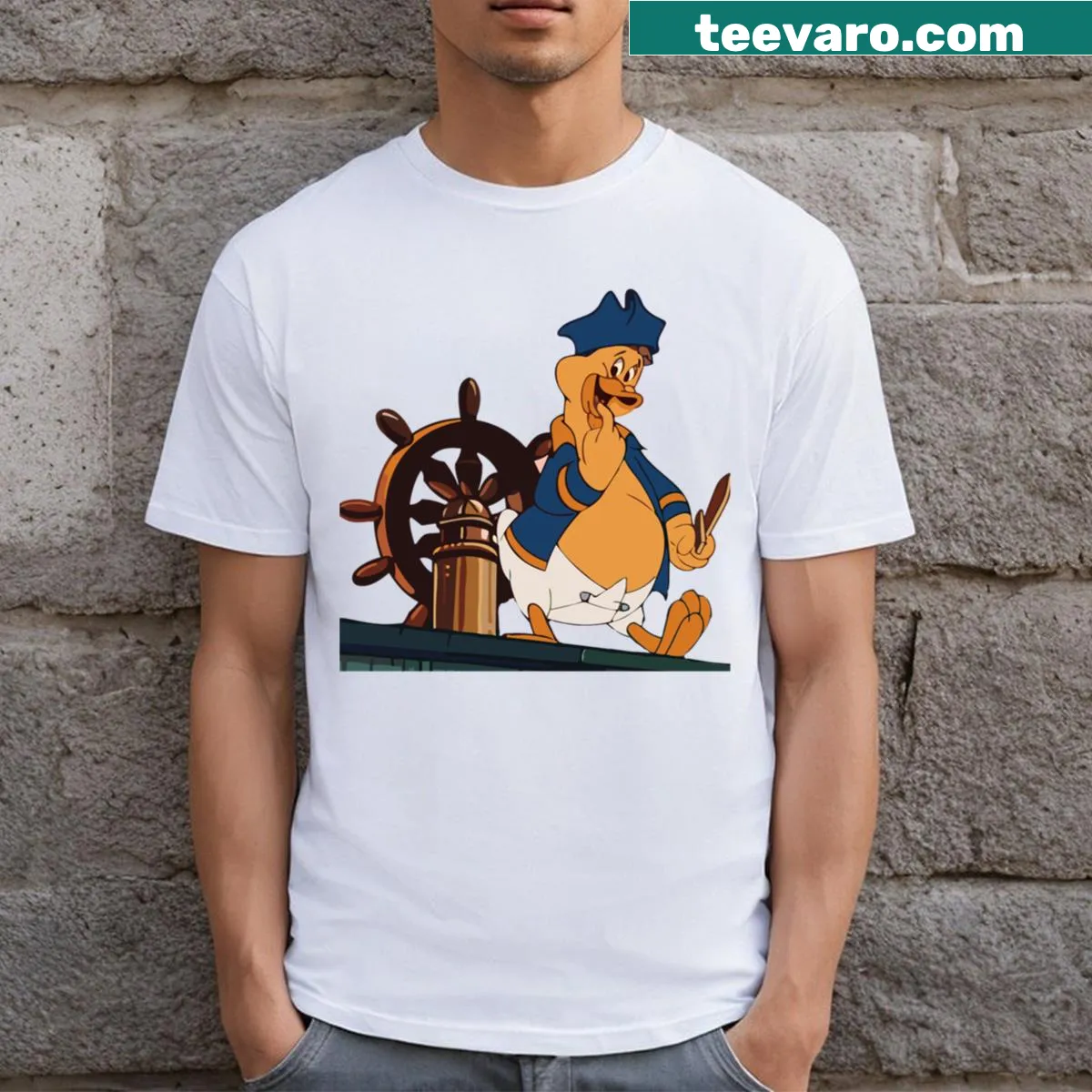Baby Huey cartoon character on a humorous T-shirt — on a men's t-shirt