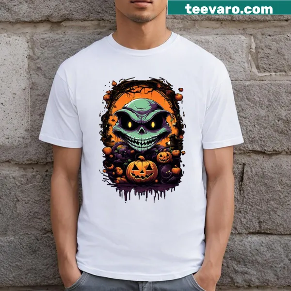 Halloween cartoon characters T-shirt with playful ghost design