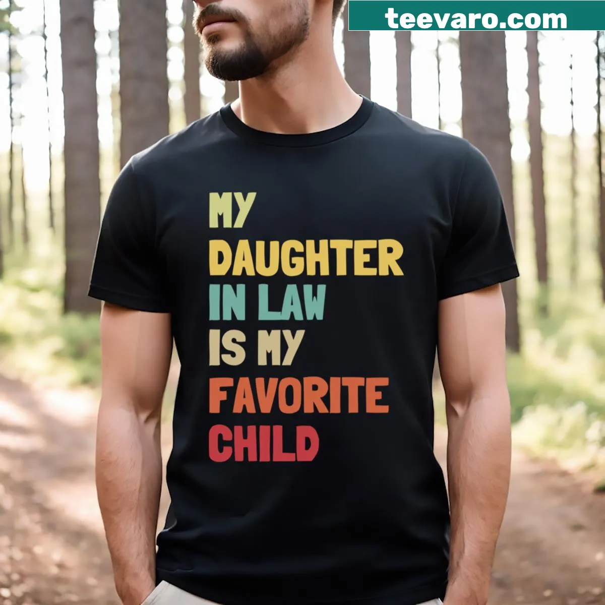 Sentimental t-shirt celebrating in-law relationships and family love — on a men's t-shirt