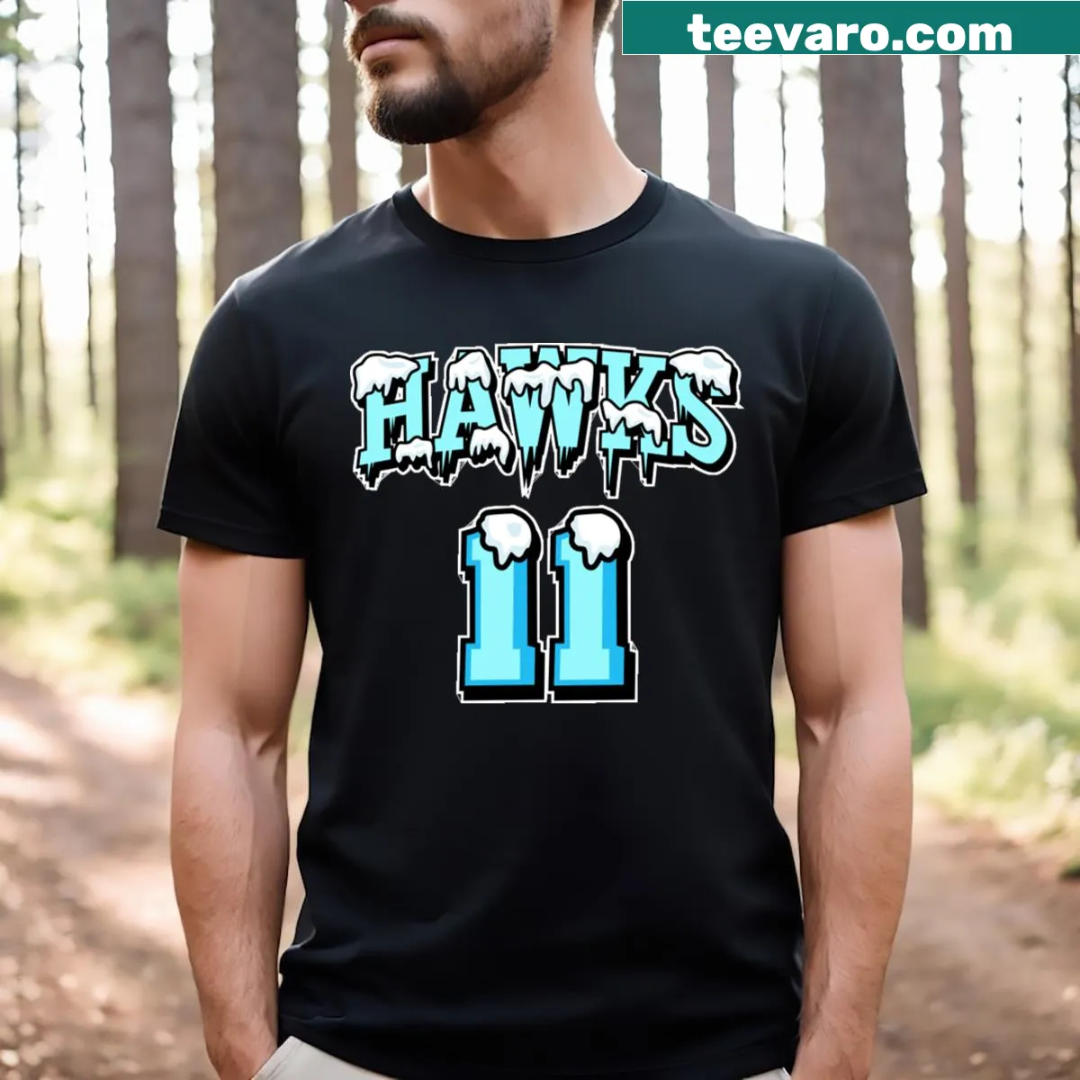 Illustration of Trae Young on a T-shirt — on a men's t-shirt