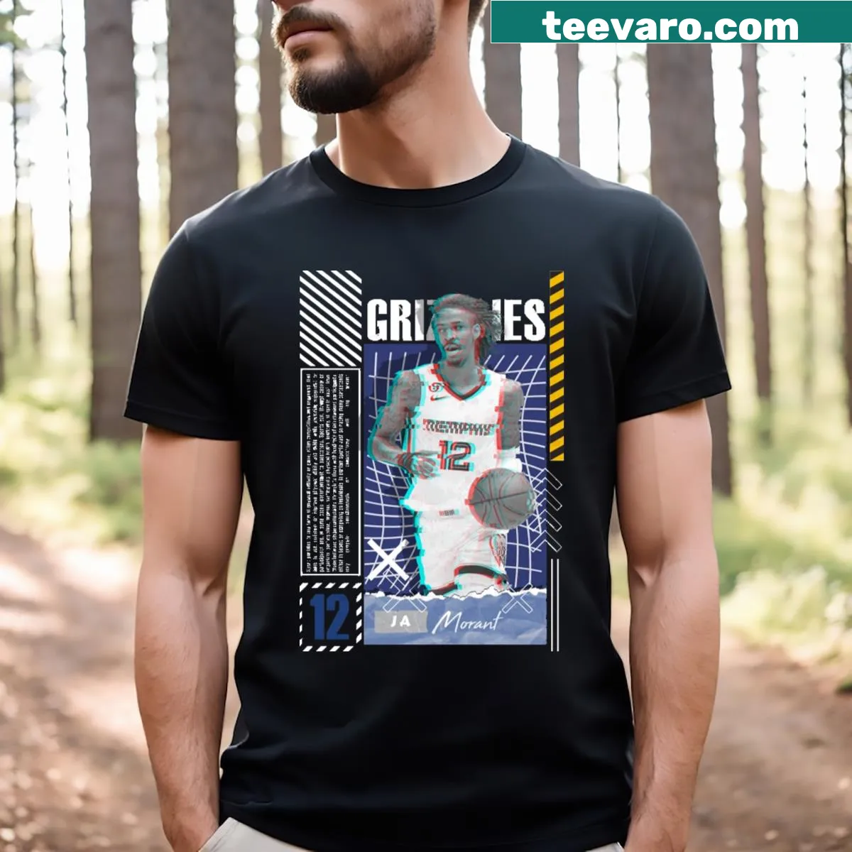 Ja Morant illustration on a T-shirt for Grizzlies fans — on a men's t-shirt