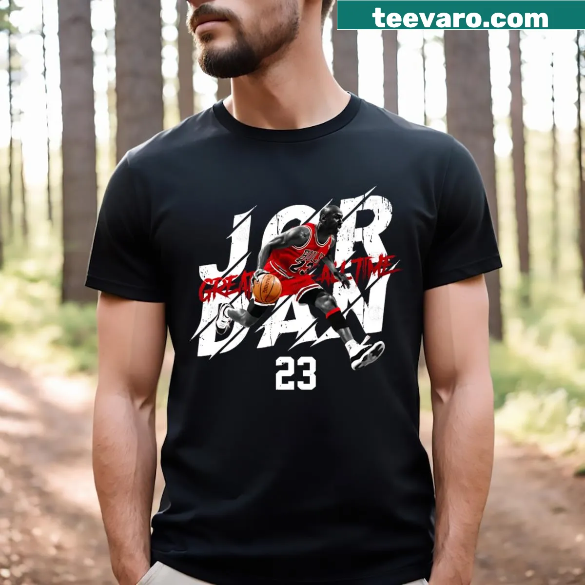 Graphic of Jordan's number 23 on a T-shirt — on a men's t-shirt