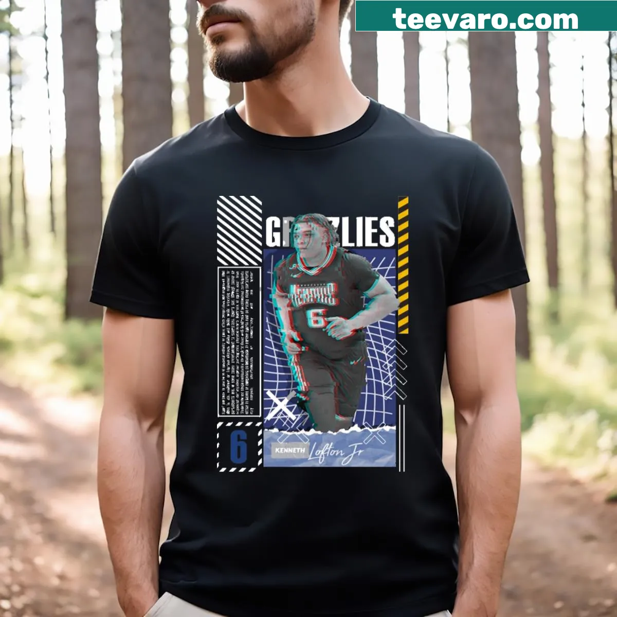 Stylish T-shirt featuring Kenneth Lofton Jr. design for Grizzlies fans — on a men's t-shirt