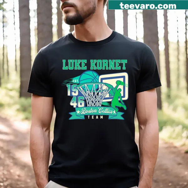 Luke Kornet T-shirt featuring an action graphic of the basketball player