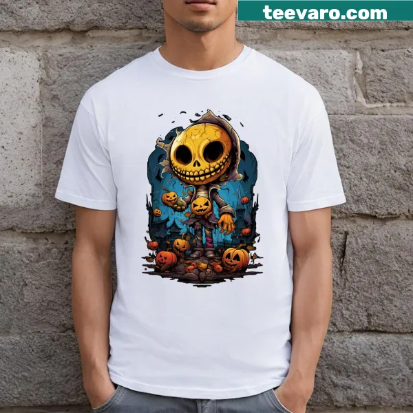 Quirky cartoon villains graphic T-shirt for Halloween
