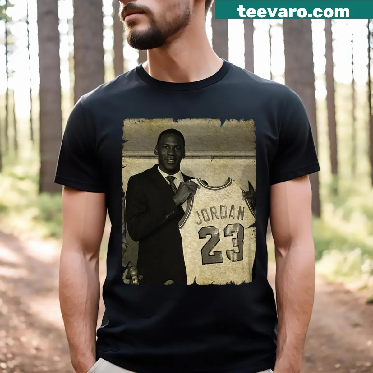Michael Jordan 1984 tribute T-shirt showcasing his iconic rookie year — on a men's t-shirt