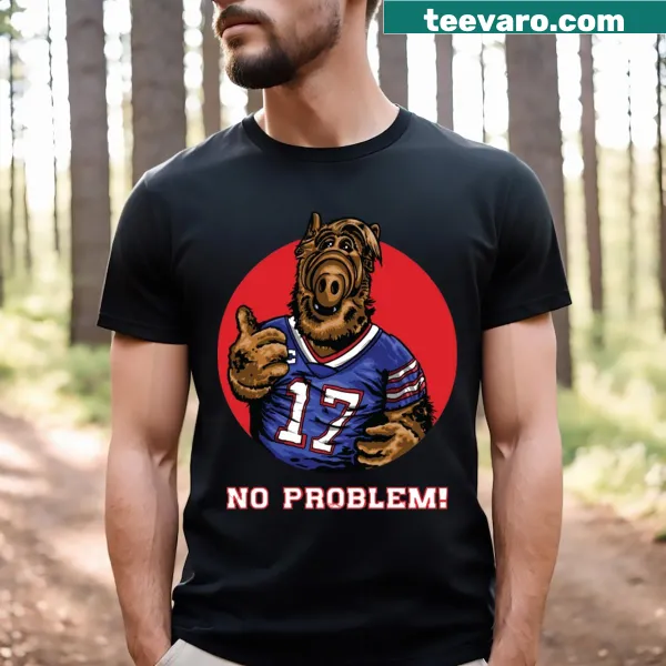 Vintage-style t-shirt featuring Alf with Buffalo Bills graphics