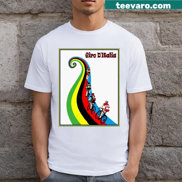 Abstract surreal bicycle racing graphic T-shirt inspired by Giro D'Italia