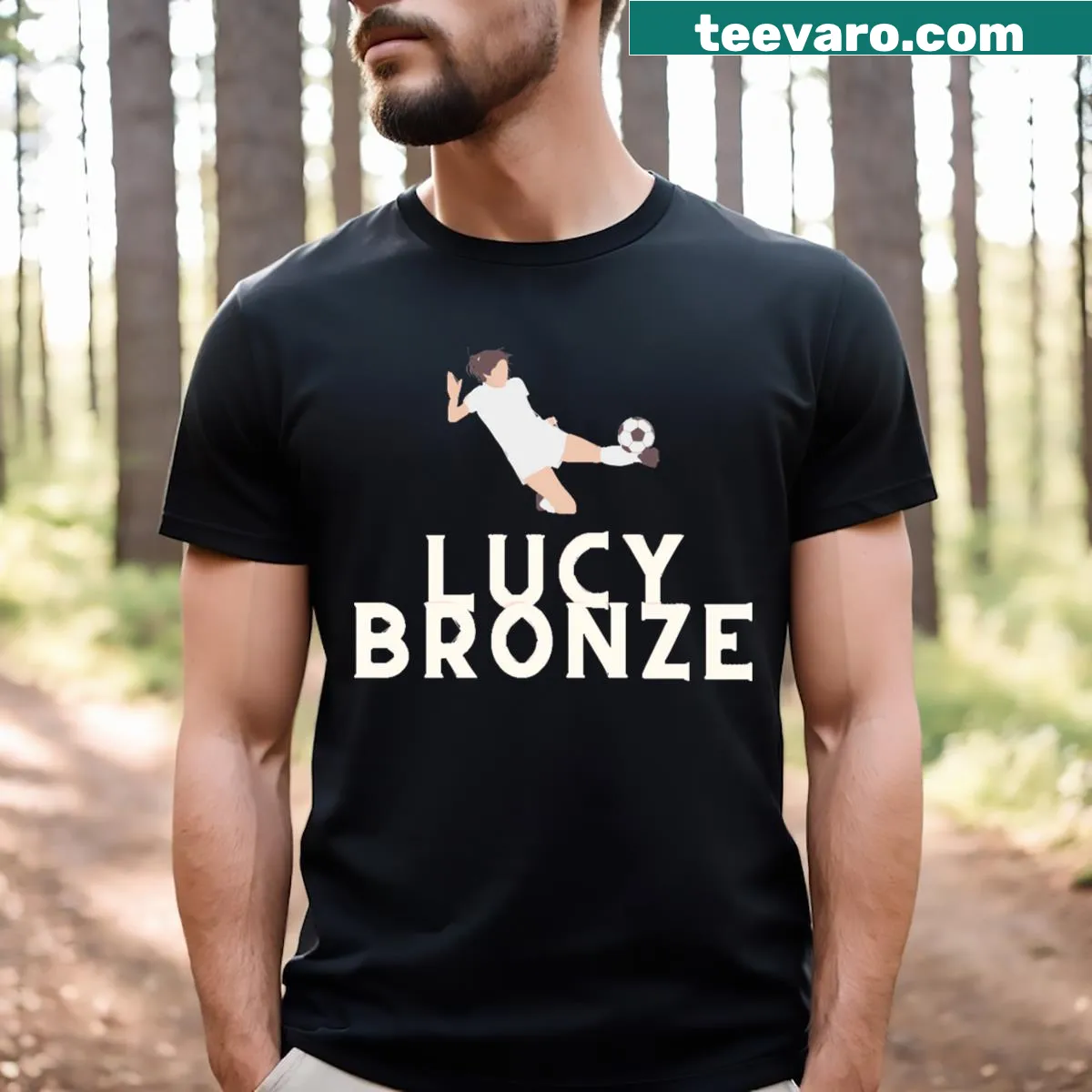 Inspirational t-shirt featuring Lucy Bronze and her skills — on a men's t-shirt
