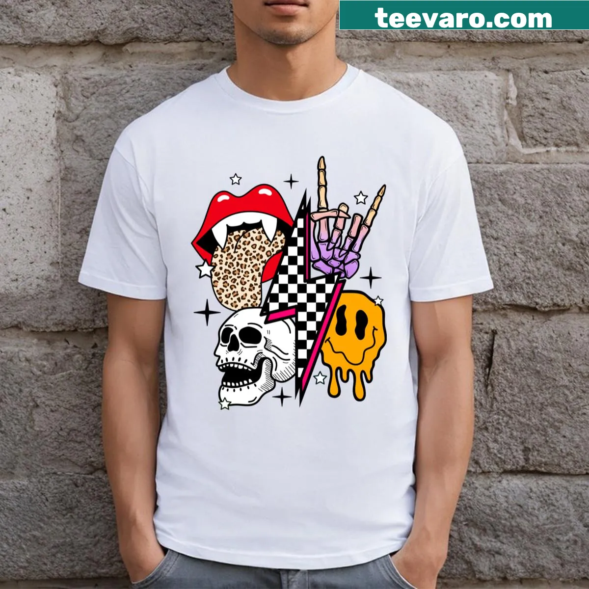 Vintage Halloween T-shirt with retro spooky design — on a men's t-shirt