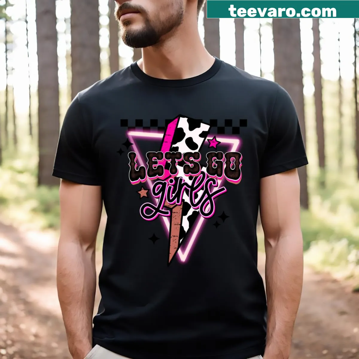 Rustic country design t-shirt celebrating vintage vibes — on a men's t-shirt