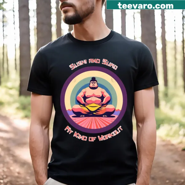 Vintage graphic of a sumo wrestler on T-shirt