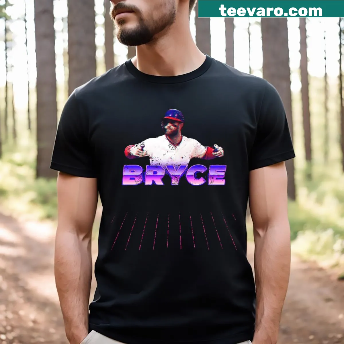 Illustration of Bryce Harper on a Philadelphia T-shirt — on a men's t-shirt