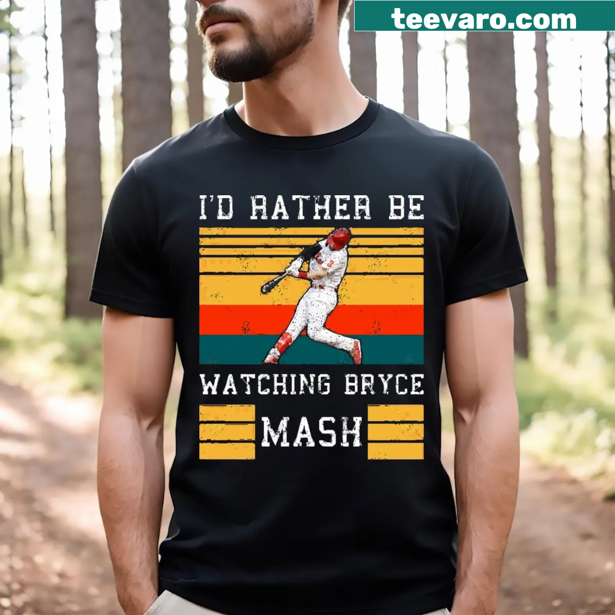 Bryce Harper IV graphic T-shirt celebrating Philadelphia baseball player — on a men's t-shirt