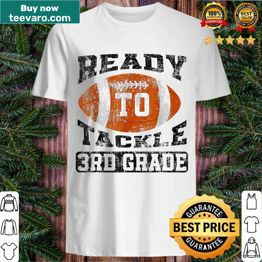 Football-themed back-to-school t-shirt for third graders — on a men's t-shirt
